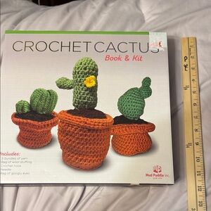 Crochet Cactus Book & Kit - Green and Orange crochet kit